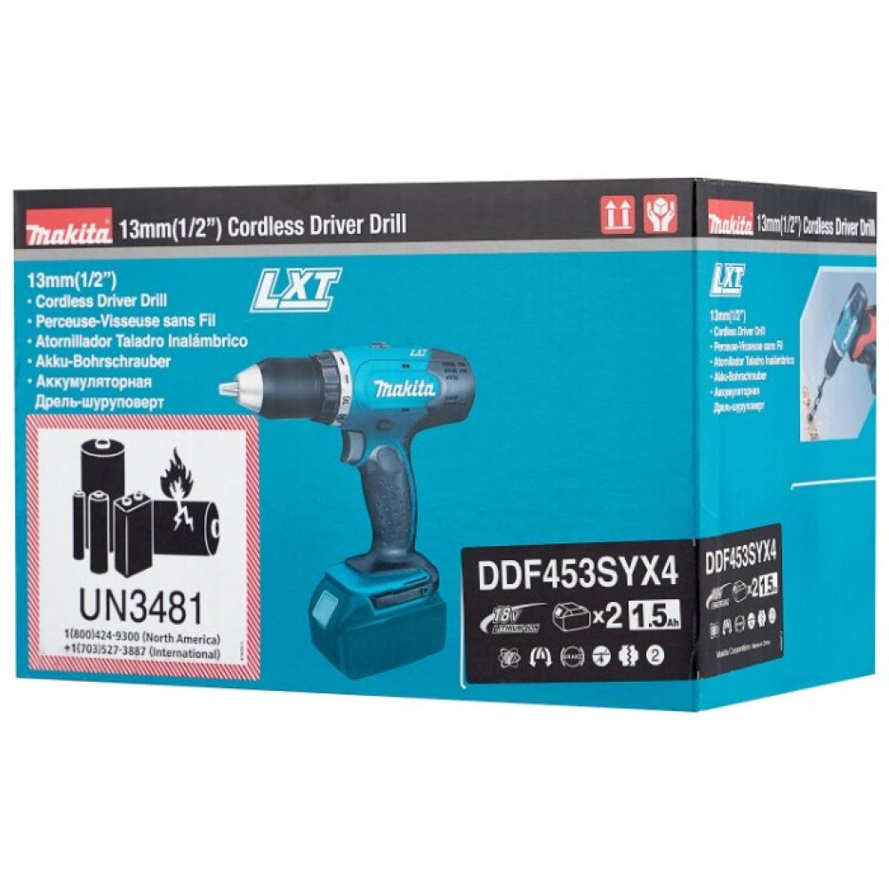 Шуруповерт-дриль Makita DDF453SYX4 акумуляторний 18В