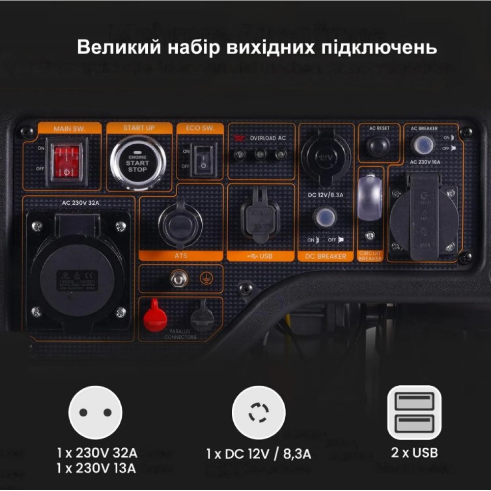 Генератор инверторный MaXpeedingRods 5.5 кВт Электрический старт/Дистанционный старт/ATS/Ручной стартер MXR6000