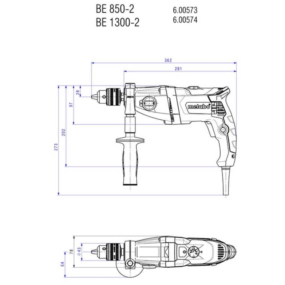 Дриль Metabo BEV 1300-2 (600574000)