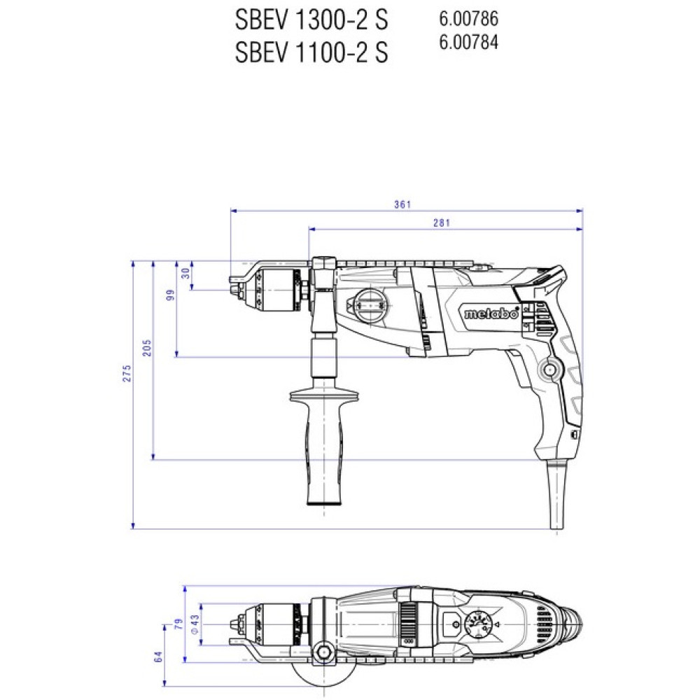 Дриль ударна Metabo SBEV 1300-2 S (600786500)