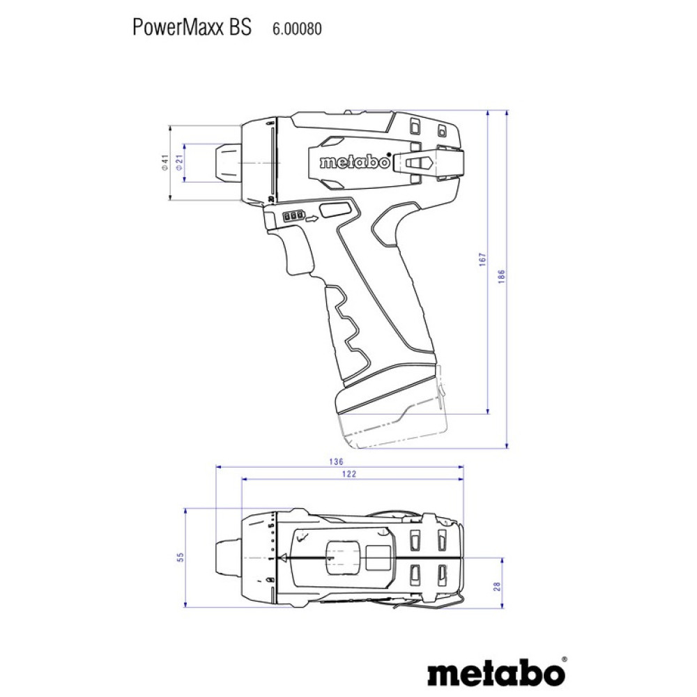 Акумуляторний дриль-шурупокрут 10.8 В Metabo PowerMaxx BS Basic