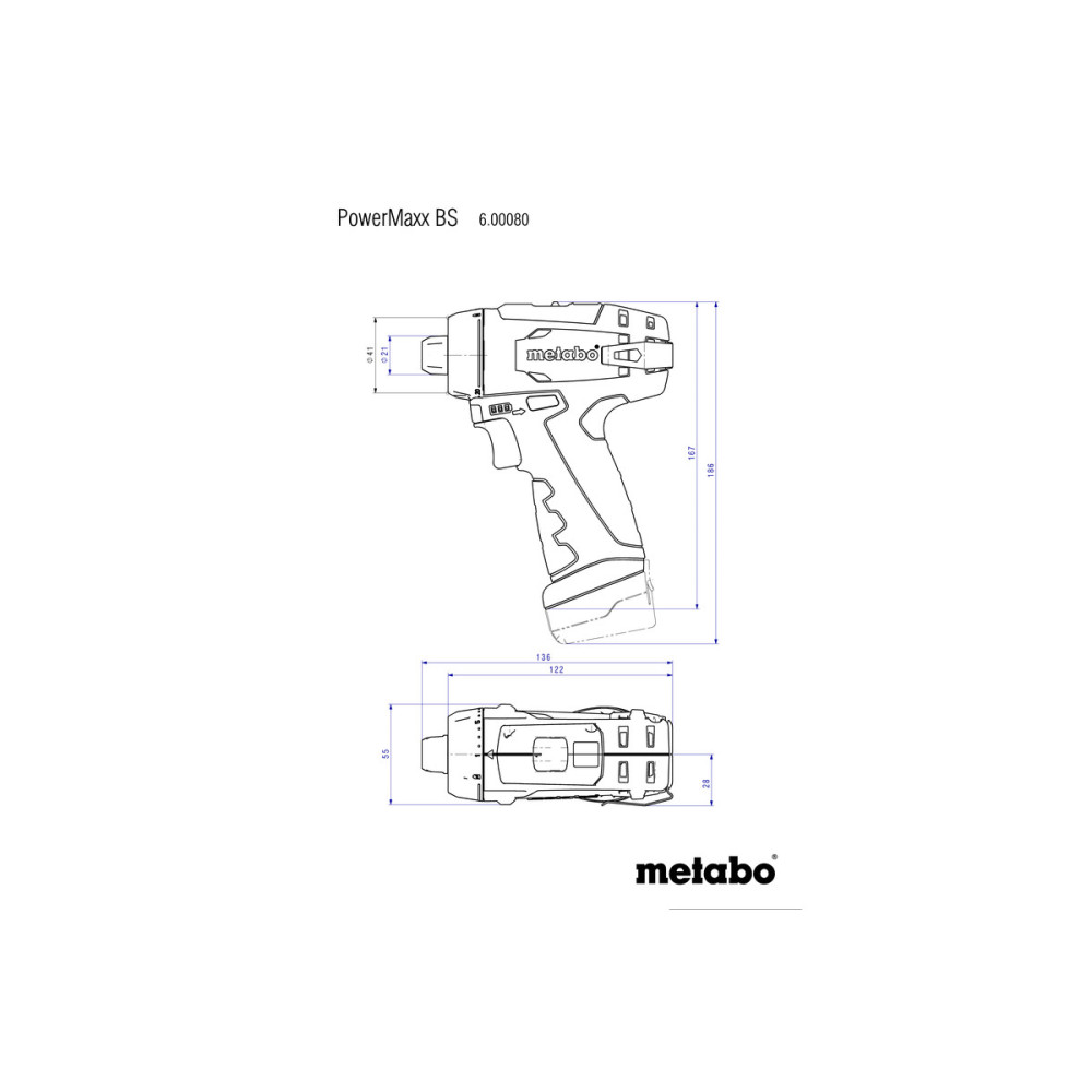 Шуруповерт-дриль Metabo PowerMaxx BS Basic акумуляторний 10.8В