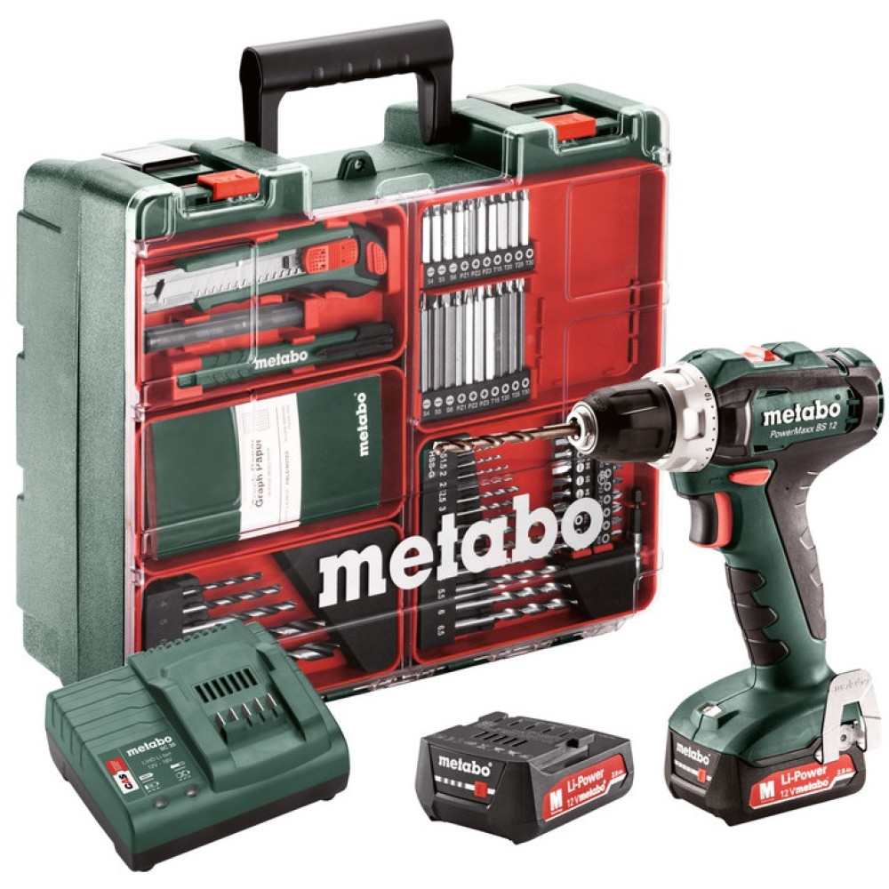 Акумуляторний дриль-шурупокрут Metabo PowerMaxx SB 12 Set