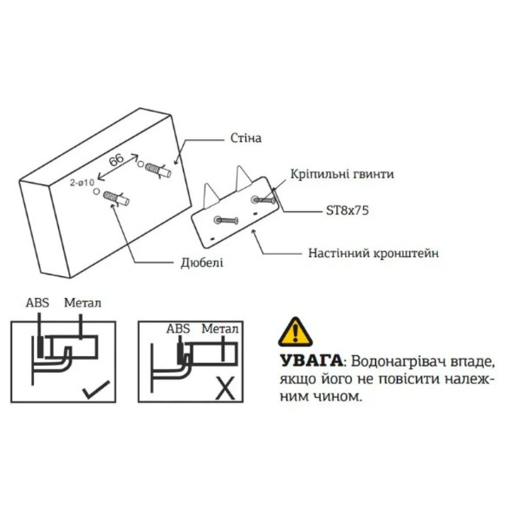 Водонагрівач Mixxus EWH-0510 Small Over 10 л над мийкою, 1500Вт, "мокрий" ТЕН, вертикальний, квадратний, білий (WH0003)