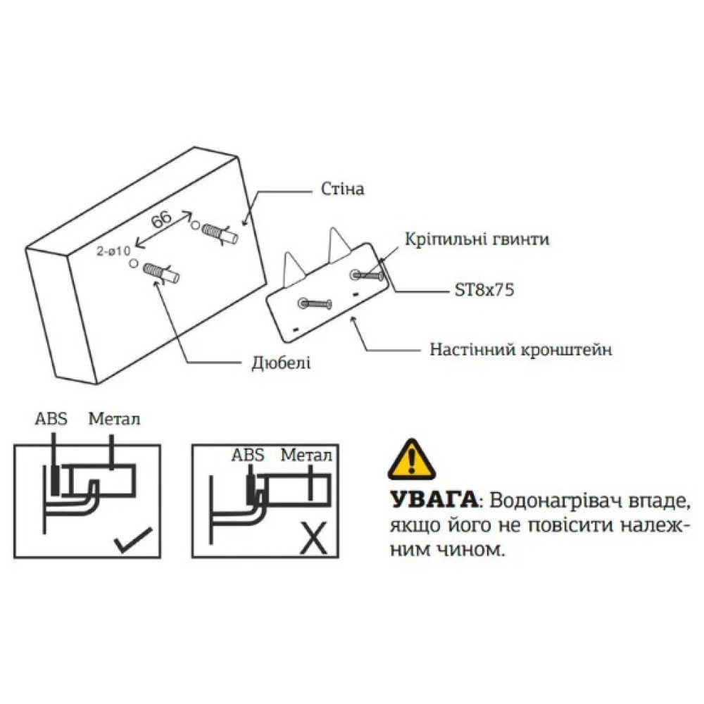 Водонагрівач Mixxus EWH-0615 Small Under під мийкою 15 л, 1500 Вт, "мокрий" ТЕН, вертикальний, квадратний, білий (WH0008)
