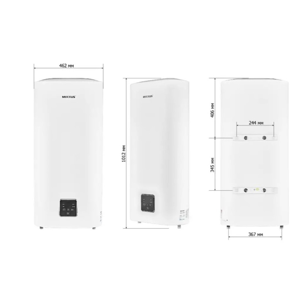 Водонагреватель Mixxus EWH-09050 FLAT WET 50 л, 2,0 кВт, "мокрый" ТЭН, вертикальный, прямоугольный, белый (WH0594)