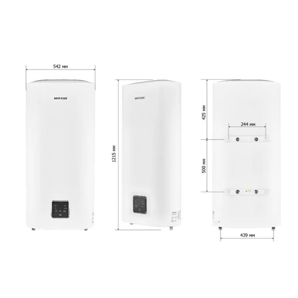 Водонагреватель Mixxus EWH-09100 FLAT WET 100 л, 2,0 кВт, "мокрый" ТЭН, вертикальный, прямоугольный, белый (WH0596)
