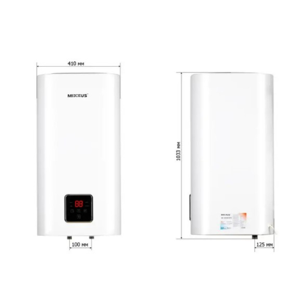 Водонагрівач Mixxus EWH-13100 CUBE WET(V) 100 л, 2,0 кВт, "мокрий" ТЕН, вертикальний, квадратний, білий (WH0613)