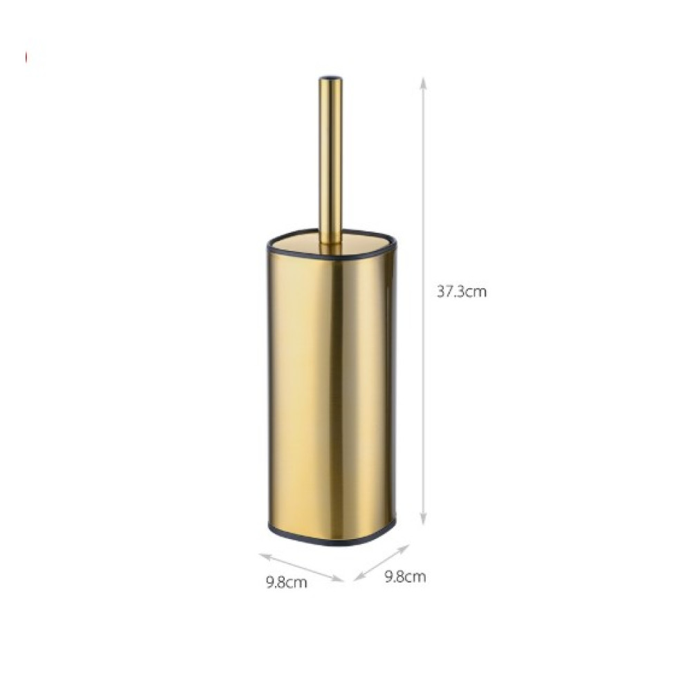 Ершик для унитаза Mixxus Premium Quadro-TB0201 Brushed Gold, напольный, золотой (MI8395)