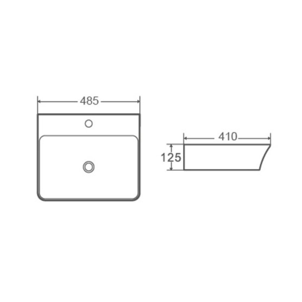 Раковина накладная Mixxus Premium Bevel-0201 с переливом (MP6480)
