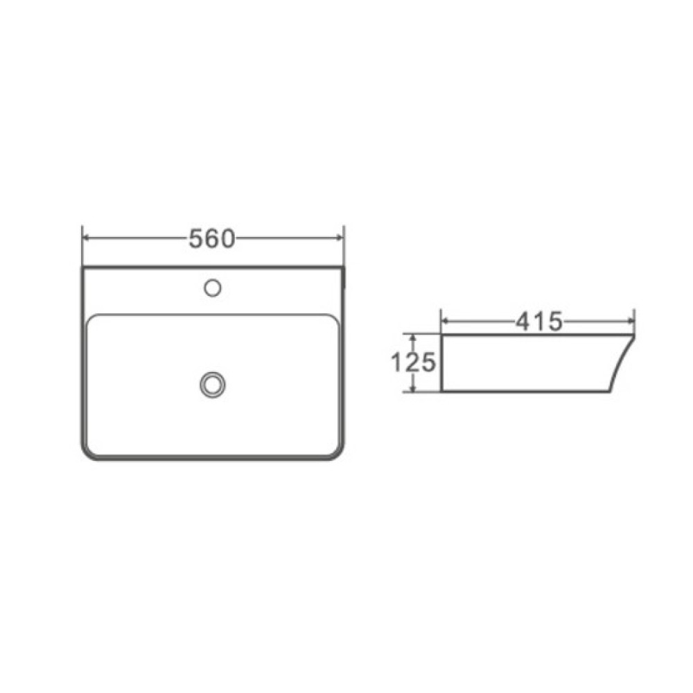 Раковина накладная Mixxus Premium Bevel-0202 с переливом (MP6481)