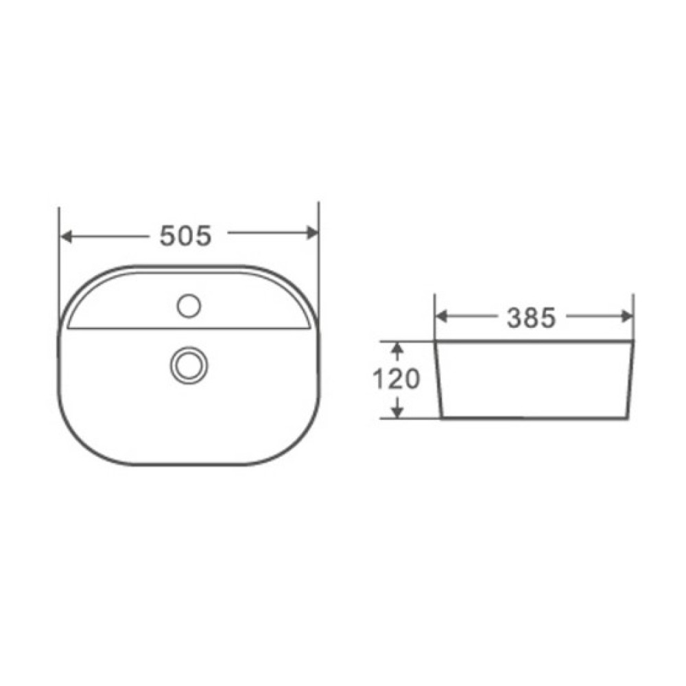 Раковина накладна Mixxus Premium Ellipse-0201 (MP6482)