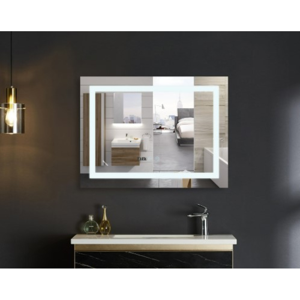 Дзеркало Mixxus Warm MR02-120x80 (годинник, LED-підсвічування, антизапотівання) (MI6001)