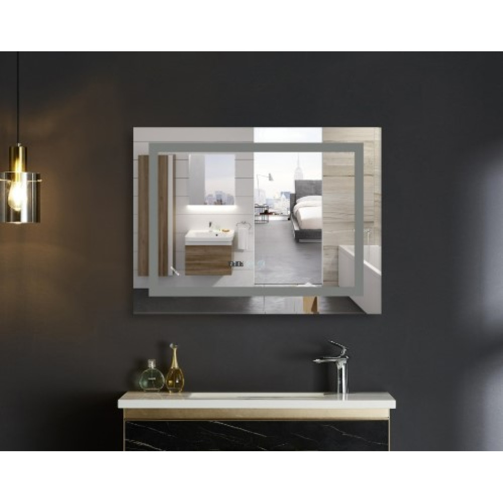 Дзеркало Mixxus Warm MR02-120x80 (годинник, LED-підсвічування, антизапотівання) (MI6001)