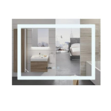 Зеркало Mixxus Warm MR02-80x60 (часы, LED-подсветка, антизапотевание) (MI6004)