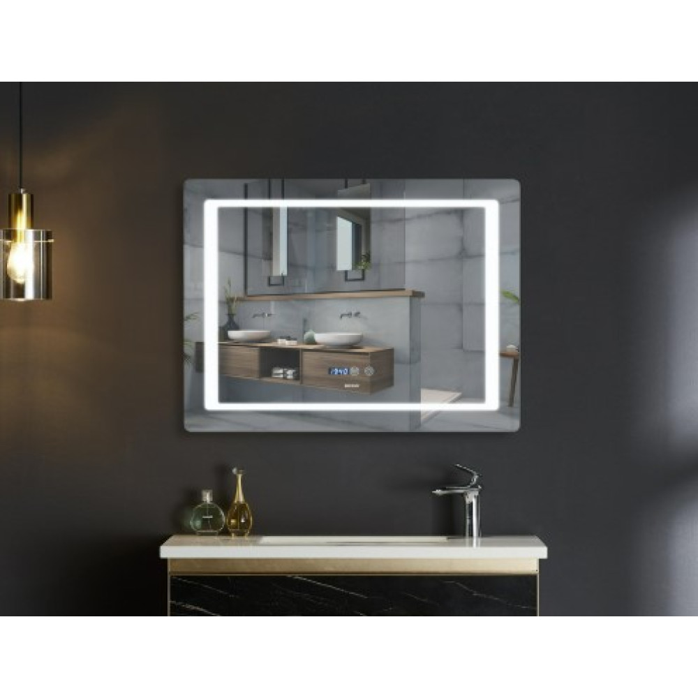 Дзеркало Mixxus Style MR03-70x50 (годинник, LED-підсвічування, антизапотівання) (MI6006)