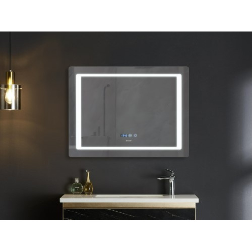 Зеркало Mixxus Style MR03-90x70 (часы, LED-подсветка, антизапотевание) (MI6007)