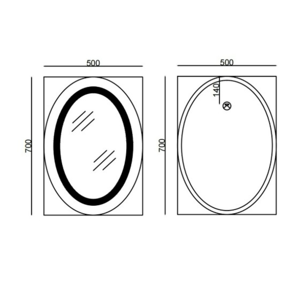 Зеркало Mixxus PLAIN MV03-50x70 с LED Touch, Anti-fog, димером, регулировкой яркости (MI6664)