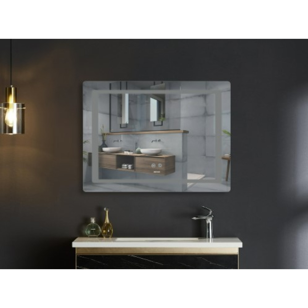 Дзеркало Mixxus STYLE MR13-90x70-REVERSE з LED Touch, Anti-fog, димером, регулюванням яскравості (MI6667)