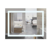 Дзеркало Mixxus WARM MR02-80x60-CASE з LED Touch, Anti-fog, димером, регулюванням яскравості, годинником (MI6671)