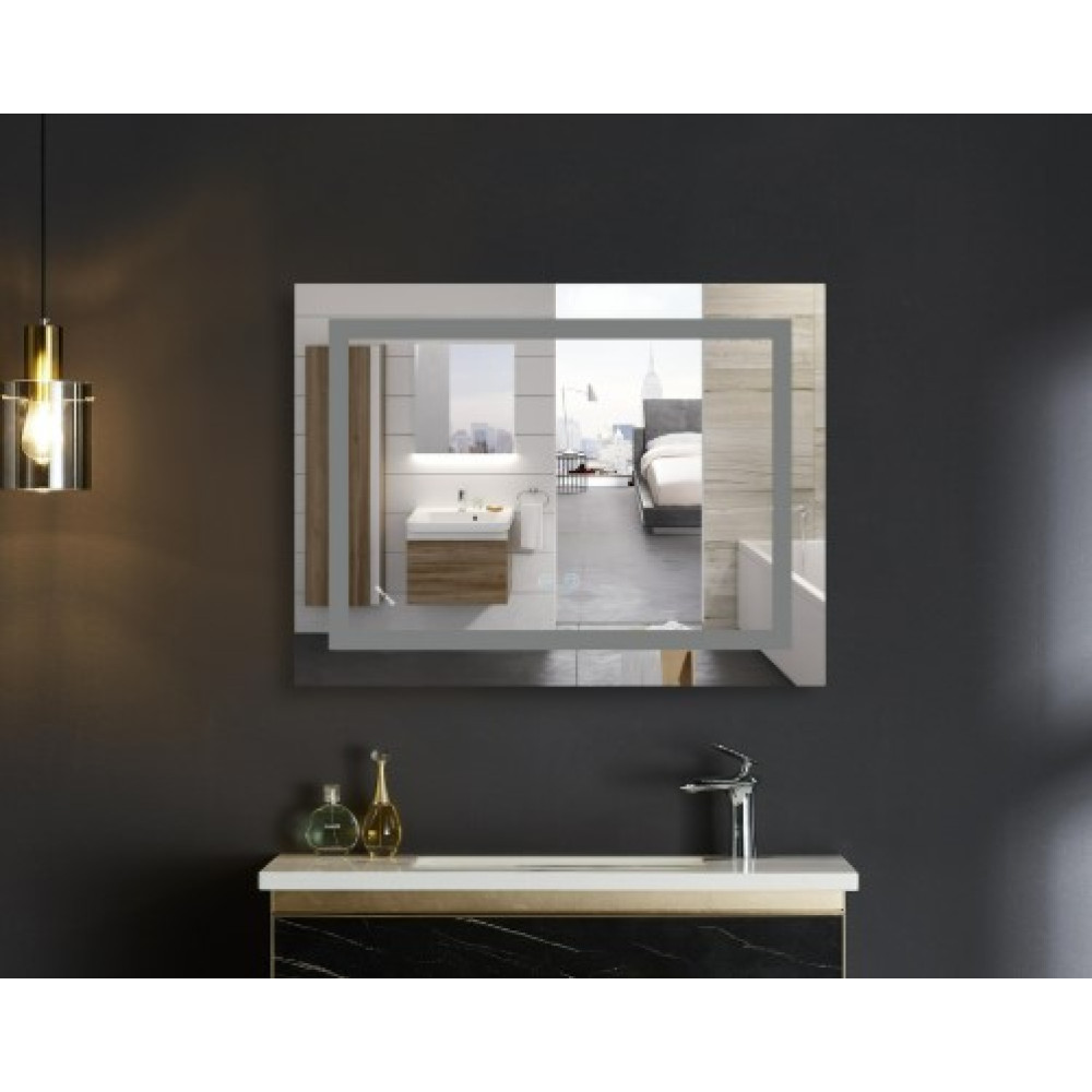 Зеркало Mixxus WARM MR12-80x60-REVERSE с LED Touch, Anti-fog, димером, регулировкой яркости (MI6672)