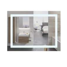 Зеркало Mixxus WARM MR02-90x70 с LED Touch, Anti-fog, димером, регулировкой яркости, часами (MI6673)