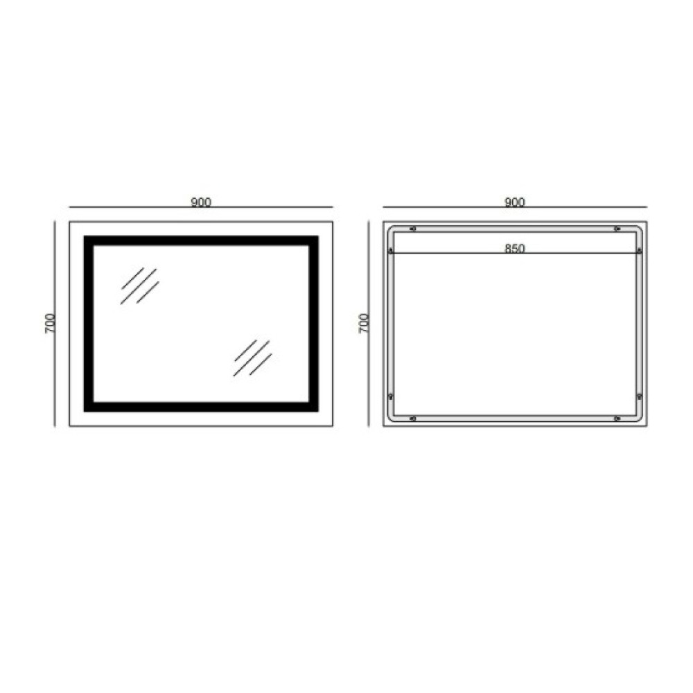 Зеркало Mixxus WARM MR12-90x70-REVERSE с LED Touch, Anti-fog, димером, регулировкой яркости (MI6675)