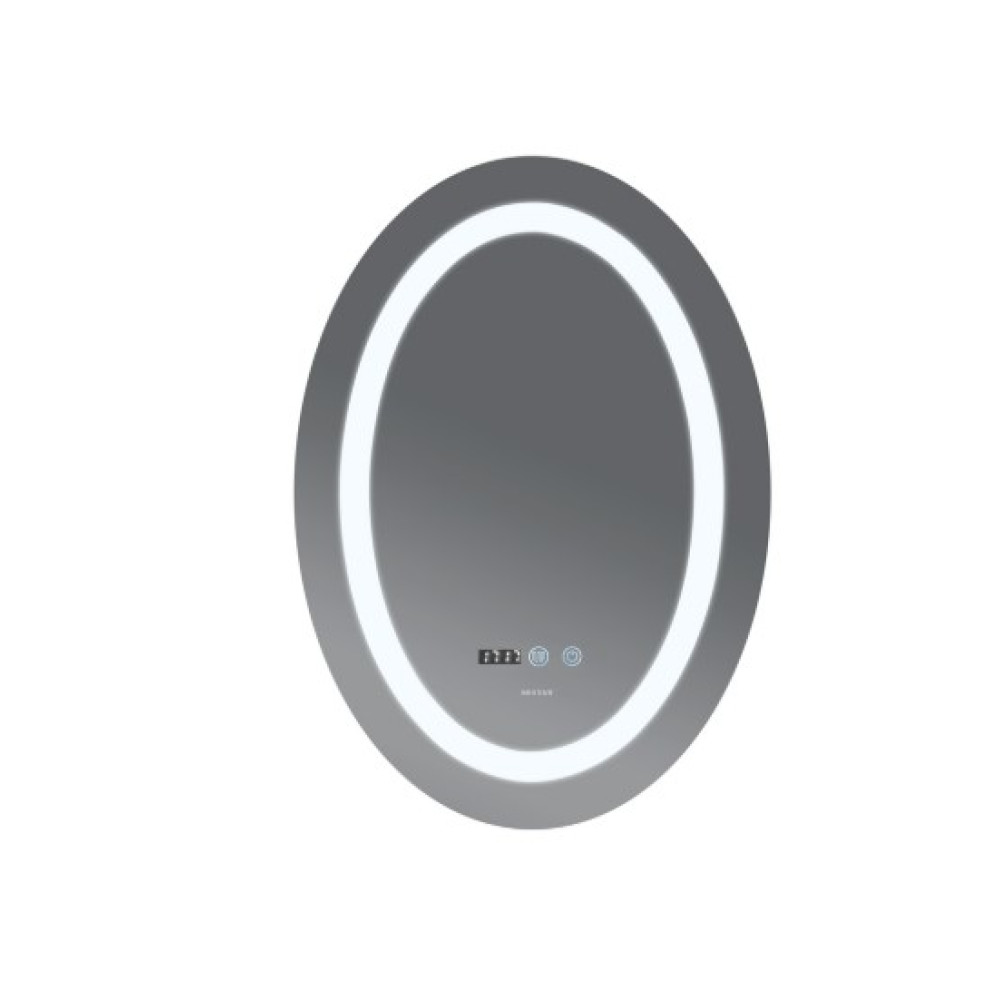Зеркало Mixxus PLAIN MV02-60x80 с LED Touch, Anti-fog, димером, регулировкой яркости, часами (MI6933)