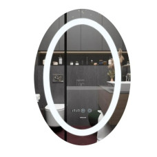 Зеркало Mixxus PLAIN MV02-60x80 с LED Touch, Anti-fog, димером, регулировкой яркости, часами (MI6933)