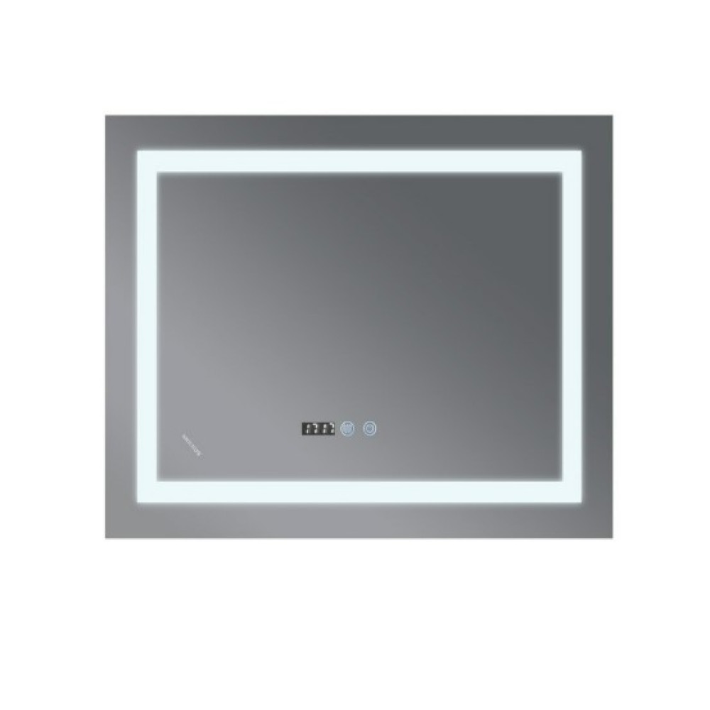 Зеркало Mixxus WARM MR02-80x80 с LED Touch, Anti-fog, димером, регулировкой яркости, часами (MI6934)