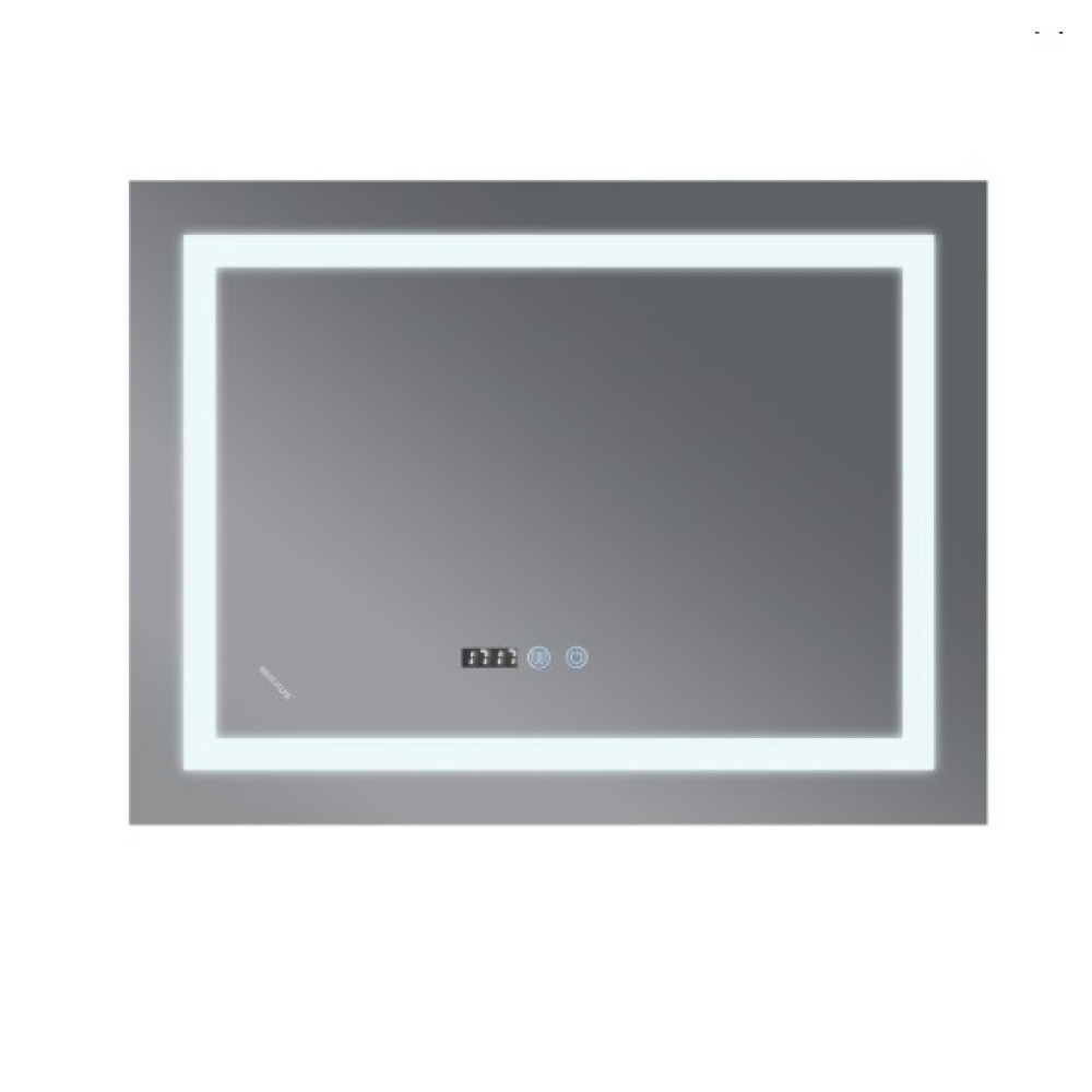 Зеркало Mixxus WARM MR02-100x80 с LED Touch, Anti-fog, димером, регулировкой яркости, часами (MI6935)
