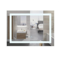 Зеркало Mixxus WARM MR02-100x80 с LED Touch, Anti-fog, димером, регулировкой яркости, часами (MI6935)