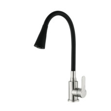 Смеситель для кухни Mixxus DAX-011 REFL.Black с силиконовым изливом (MI6559)