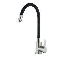 Змішувач для кухні Mixxus з чорним гнучким виливом FAN-011 Refl.Black (MI6105)