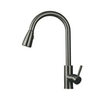 Смеситель для кухни Mixxus SUS-014-B Graphite с выдвижной воронкой (MI6564)