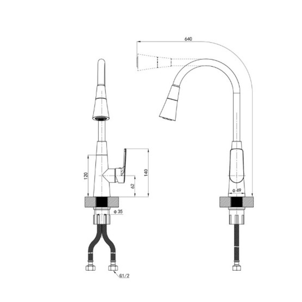 Змішувач для кухні Mixxus Premium Matis 011-T (NUT) Refl.Gray (MI8267)