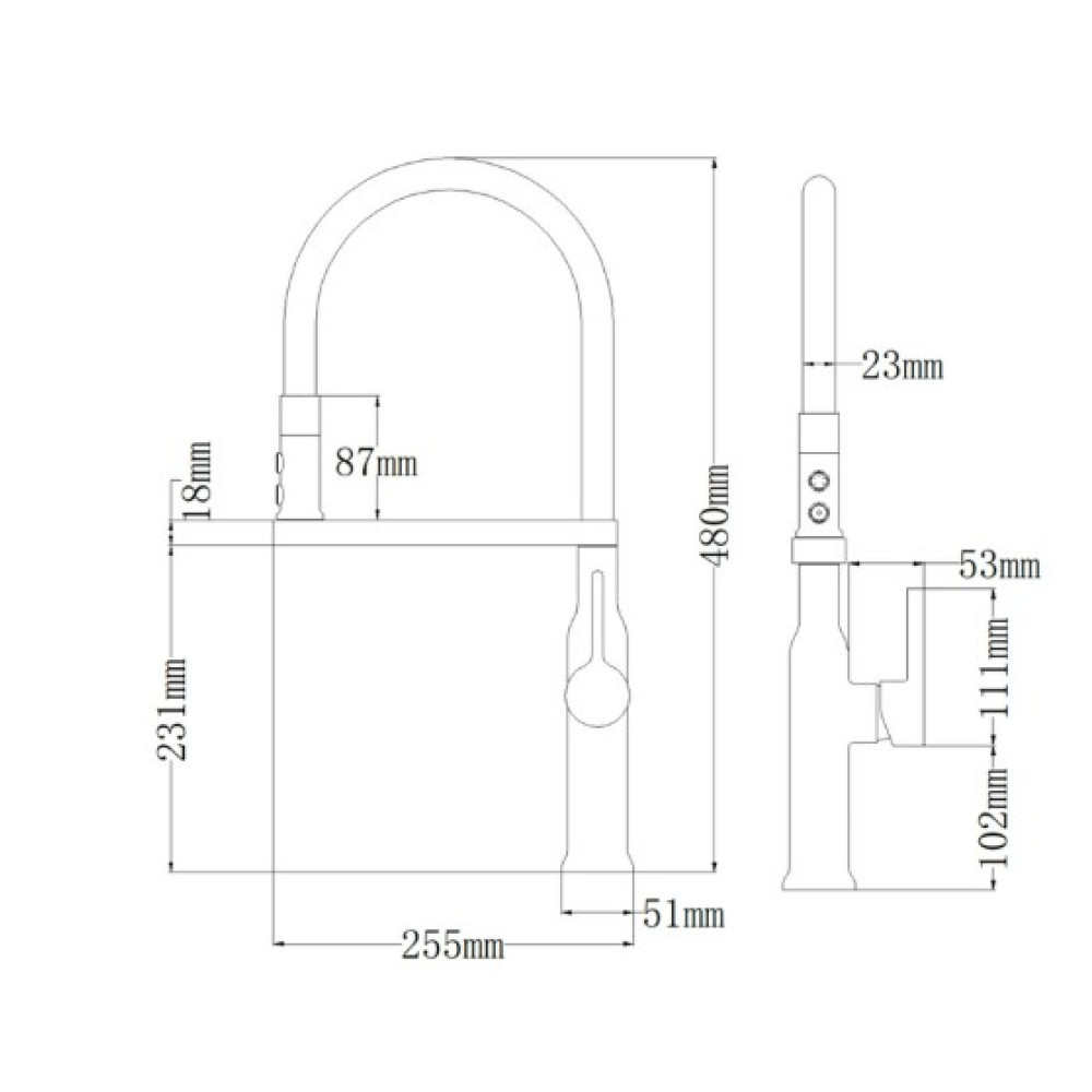 Змішувач для кухні Mixxus PREMIUM PULL 017 REFL.BLACK (MI8277)