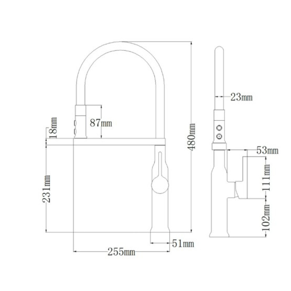 Змішувач для кухні Mixxus PREMIUM PULL 017 GRAPHITE REFL.BLACK (MI8278)