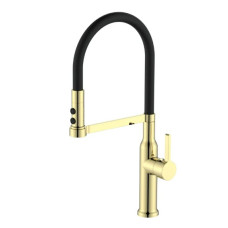 Смеситель для кухни Mixxus PREMIUM PULL 017 BRUSHED GOLD REFL.BLACK (MI8280)