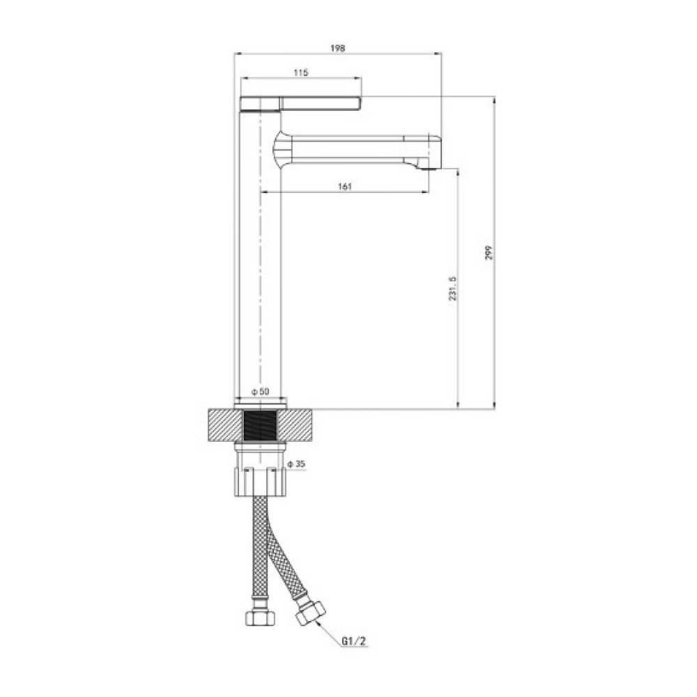 Смеситель для раковины Mixxus Premium Verdi 001 (NUT) HIGH (MI8241)