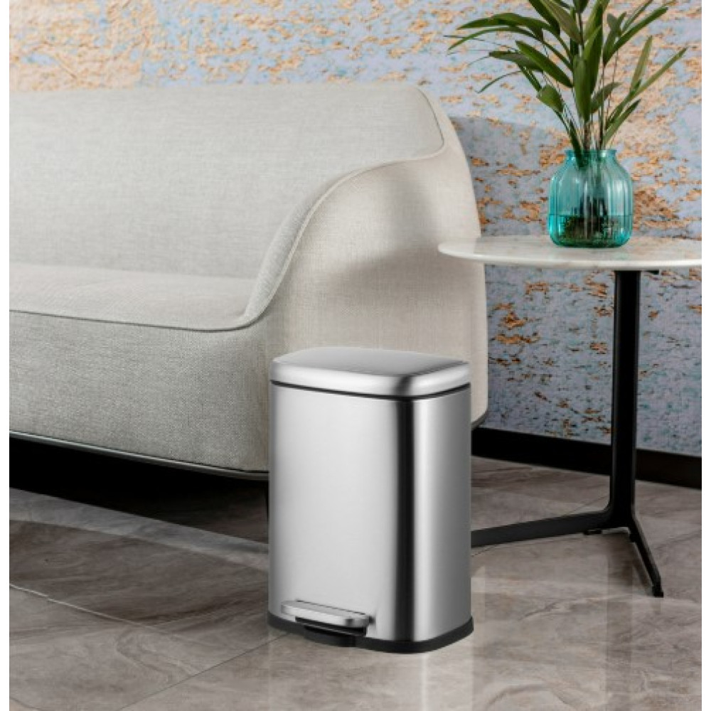 Мусорное ведро Mixxus Premium Style-TC0305 SS Color с плавным закрытием, прямоугольное, 5 л, нержавейка (MI7060)