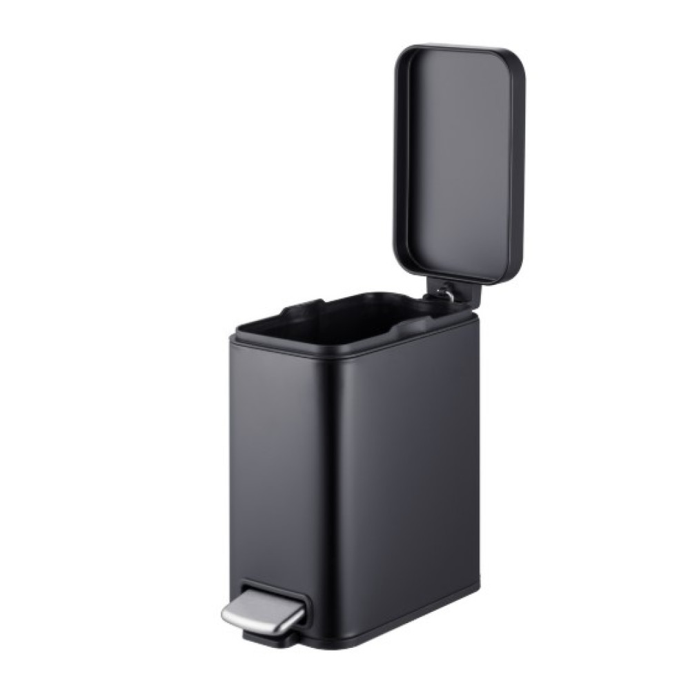 Мусорное ведро Mixxus Premium Quadro-TC0105 Black с плавным закрытием, прямоугольное, 5 л, черный (MI7061)