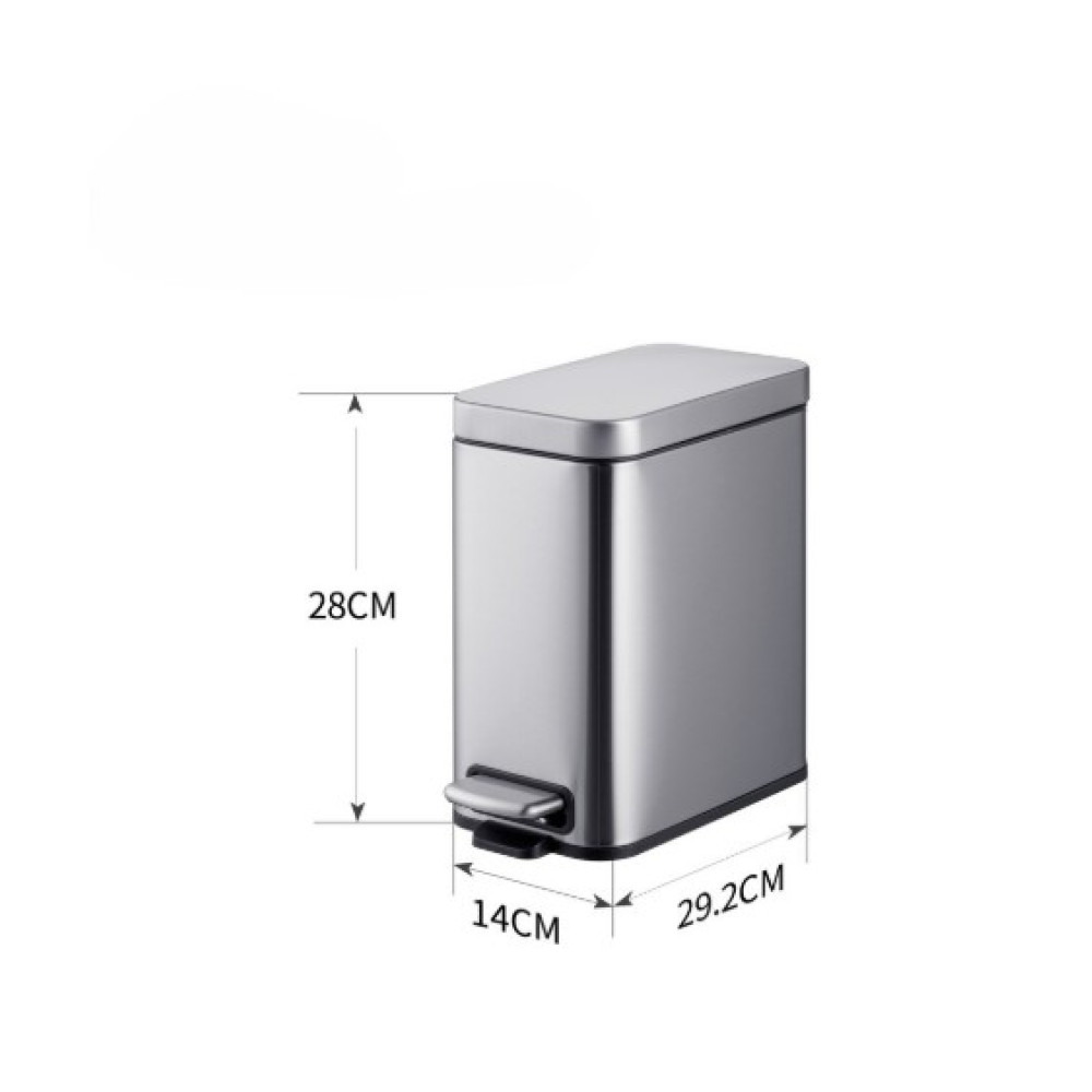 Відро для сміття Mixxus Premium Quadro-TC0105 SS Color з плавним закриттям, прямокутне, 5 л, нержавійка (MI7062)