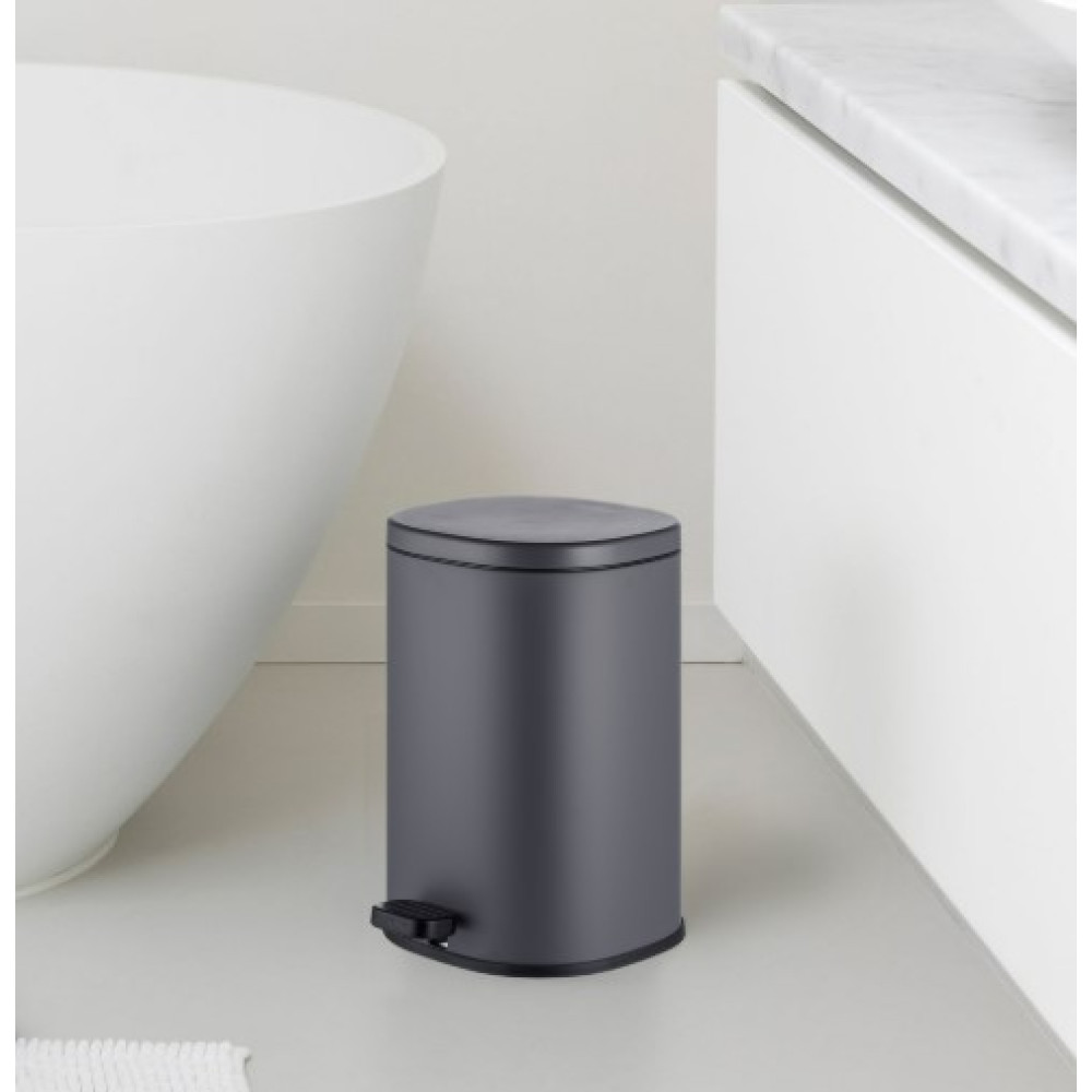 Відро для сміття Mixxus Premium Olivary-TC0105 Graphite з плавним закриттям, овальне, 5 л, графіт (MI7063)