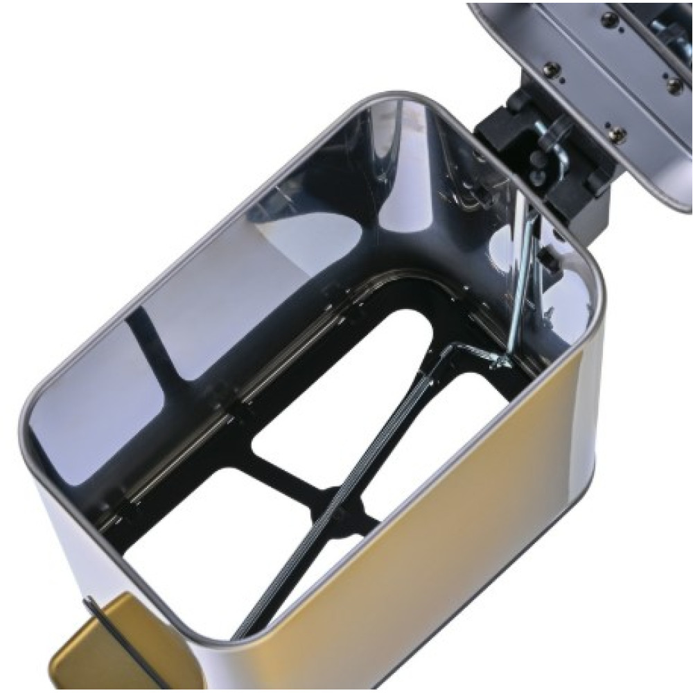 Відро для сміття Mixxus Premium Quadro-TC0105 Brushed Gold з плавним закриттям, прямокутне 5 л золотий (MI8394)