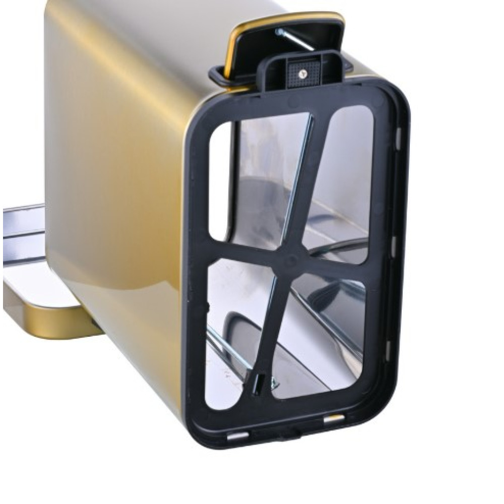 Відро для сміття Mixxus Premium Quadro-TC0105 Brushed Gold з плавним закриттям, прямокутне 5 л золотий (MI8394)