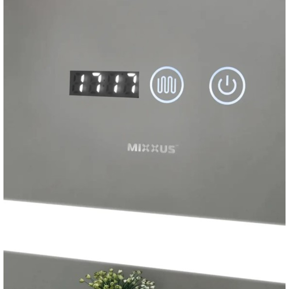 Дзеркало Mixxus Light MR01-90x70 (годинник, LED-підсвічування, антизапотівання) (MI5999)
