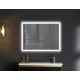 Дзеркало Mixxus FLAT MR04-100x60 з LED Touch, Anti-fog, димером, регулюванням яскравості, годинником (MI6008)