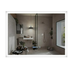 Зеркало Mixxus FLAT MR04-100x60 с LED Touch, Anti-fog, димером, регулировкой яркости, часами (MI6008)