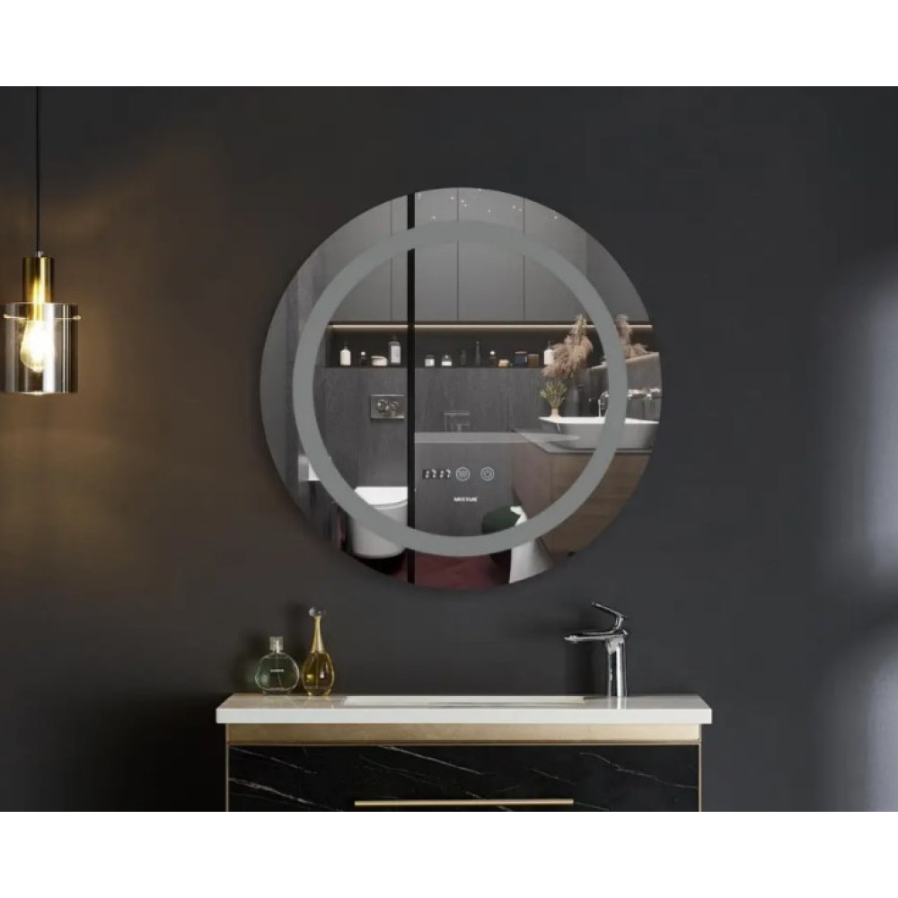 Дзеркало Mixxus Plain MC02-60 (годинник, LED-підсвічування, антизапотівання) (MI6012)